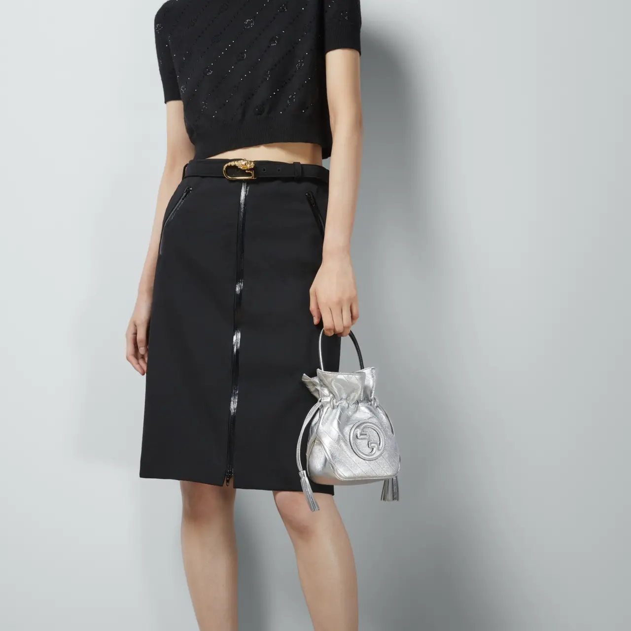 Tui Gucci Blondie Mini Bucket Bag 'Silver' 760313-AACT3-8106