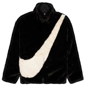Ao Nike Faux Fur Swoosh Logo Jacket 'Black' CU6558-010