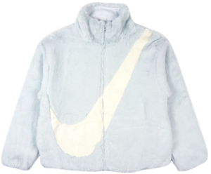 Ao Nike NSW Swoosh Faux Fur Jacket 'Blue White' DO3792-025