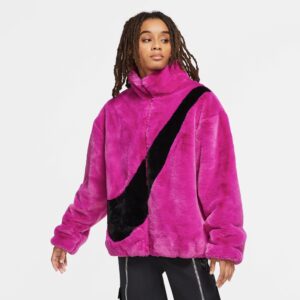 Ao Nike Sportswear Faux Fur Jacket 'Pink' CU6559-564