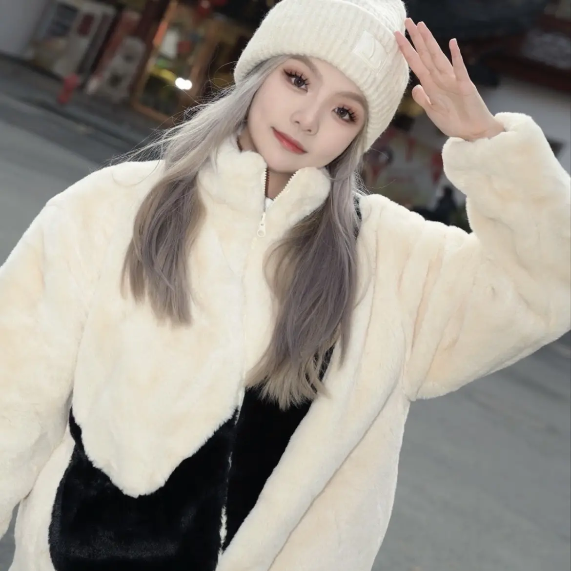 Ao Nike Sportswear Faux Fur Jacket 'Cream' DM1760-238