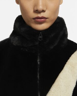 Ao Nike Sportswear Faux Fur Jacket 'Black' DO3792-010