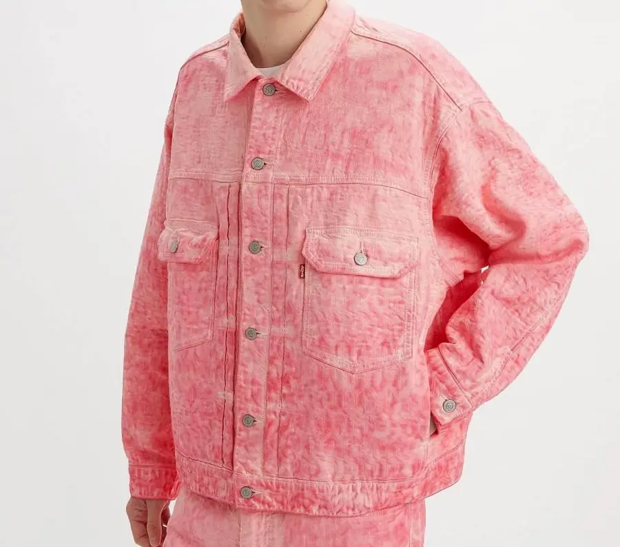 Ao Levi's x Stussy Dyed Jacquard Trucker 'Pink' A5216-0000