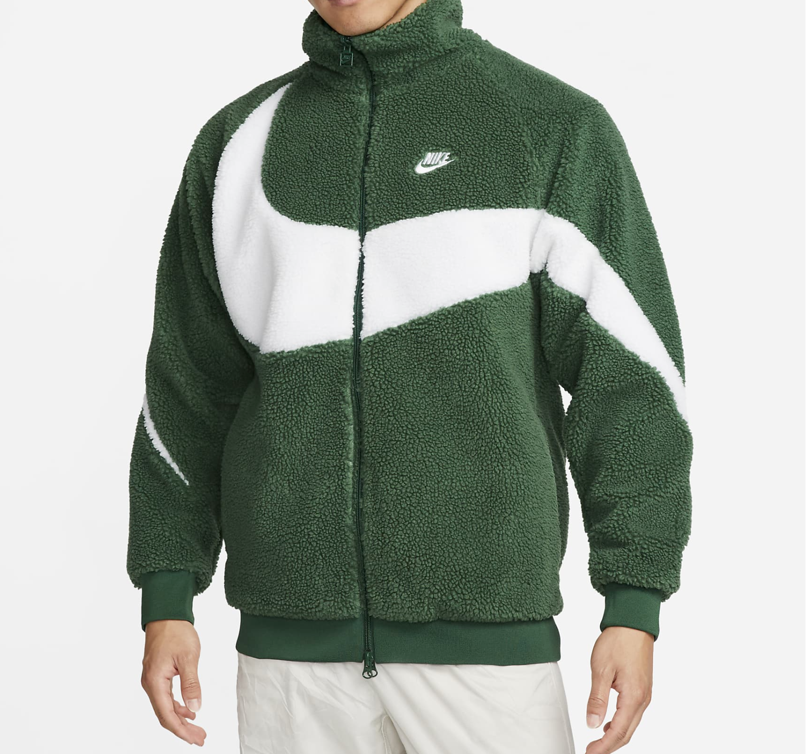 Ao Nike Big Swoosh Reversible Boa Jacket 'Green' BQ6546-341