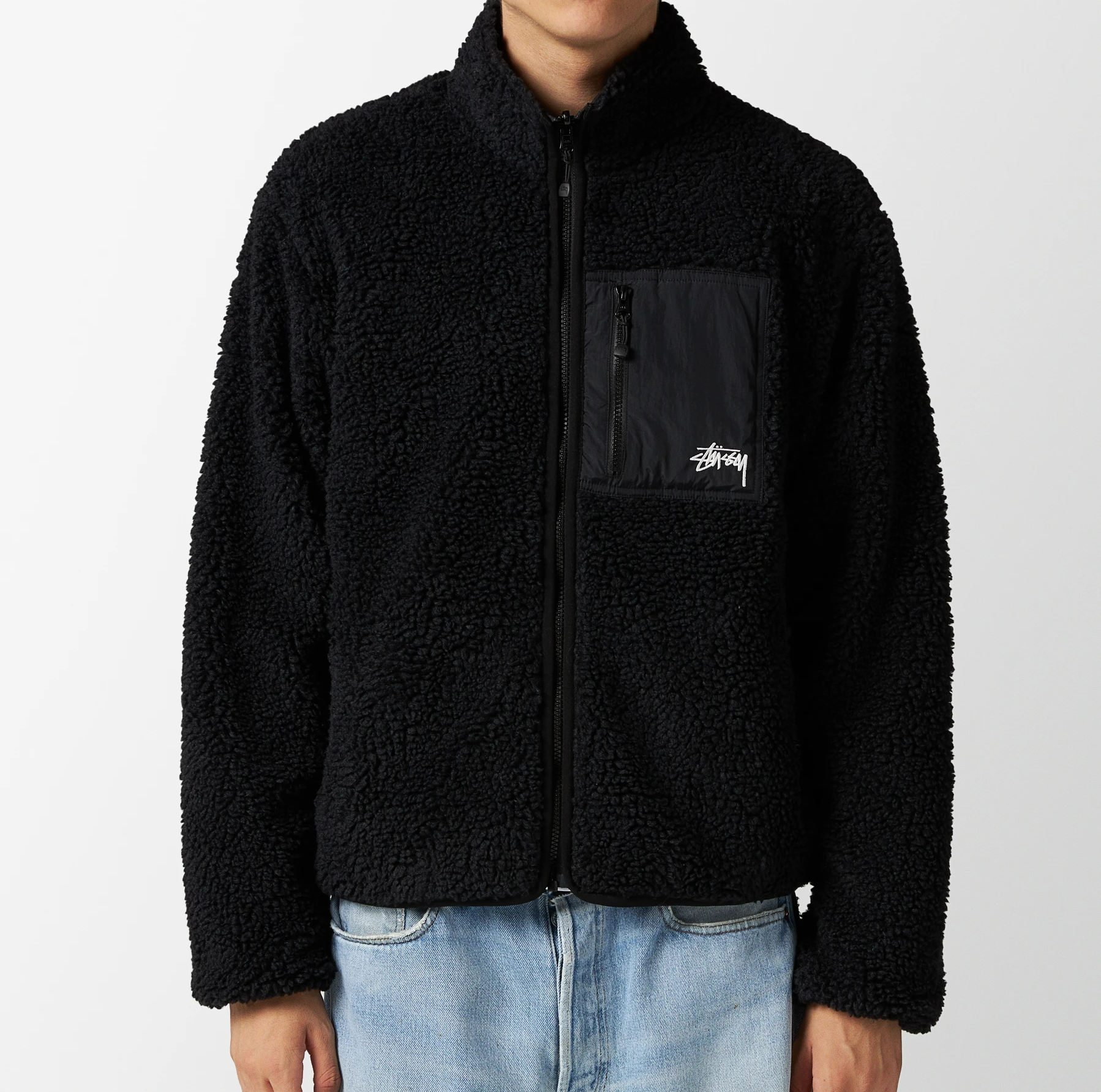 Ao Stussy Sherpa Reversible Jacket 'Black' 118529