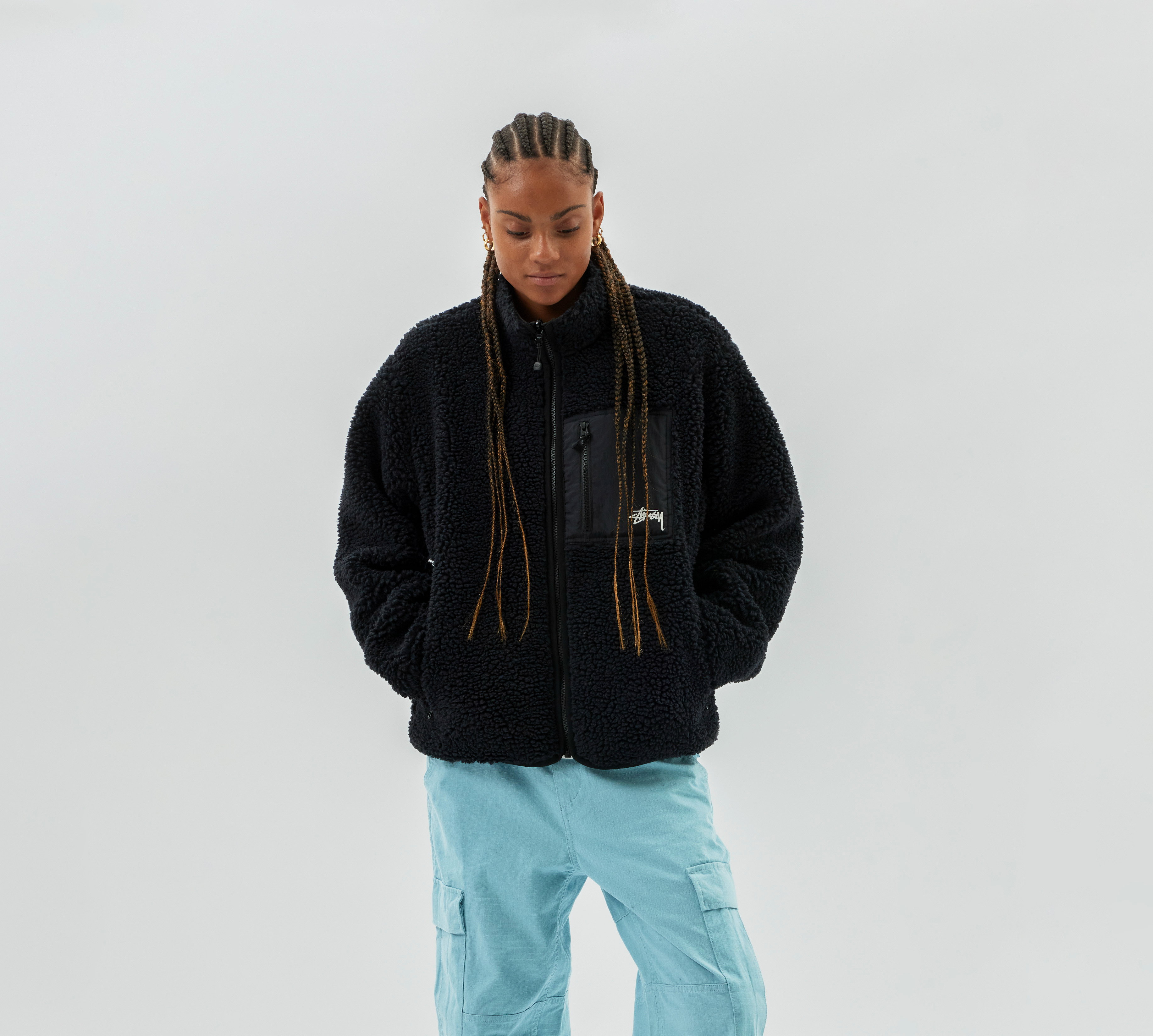 Ao Stussy Sherpa Reversible Jacket 'Black' 118529