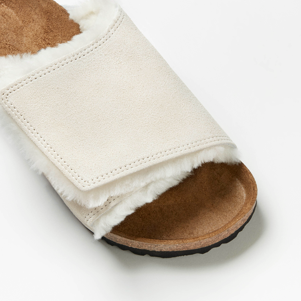 Dep Birkenstock x Stussy Solana Shearling Slide 'Bone' 1027679