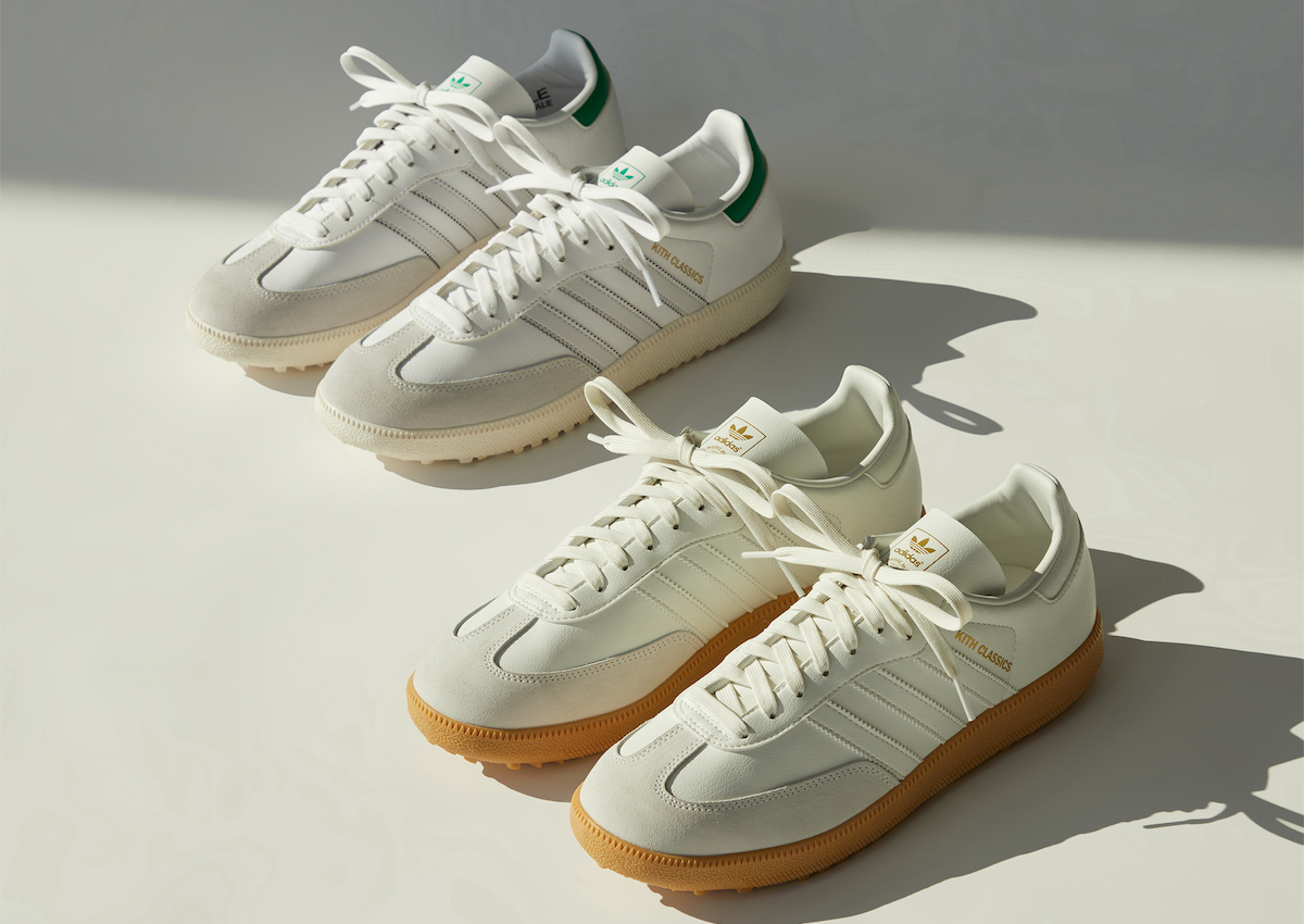 Giay Adidas x Kith Samba Spikeless Golf 'White Green' IG5711