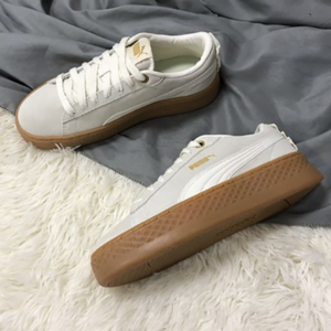 Giay Puma Smash Platform Frill 'White Gold' 366928-04