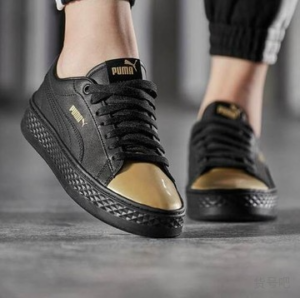 Giay Puma Smash Platform LX 'Black Gold' 366927-02