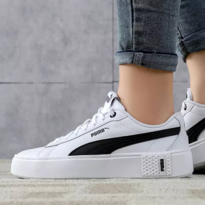 Giay Puma Smash Platform V2 'White Black' 373035-02