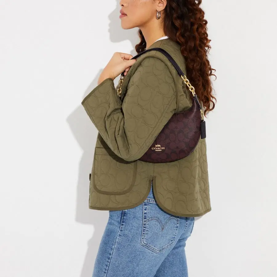 Tui Coach Payton Hobo In Signature Canvas 'Oxblood Multi' CE620-IMFCG