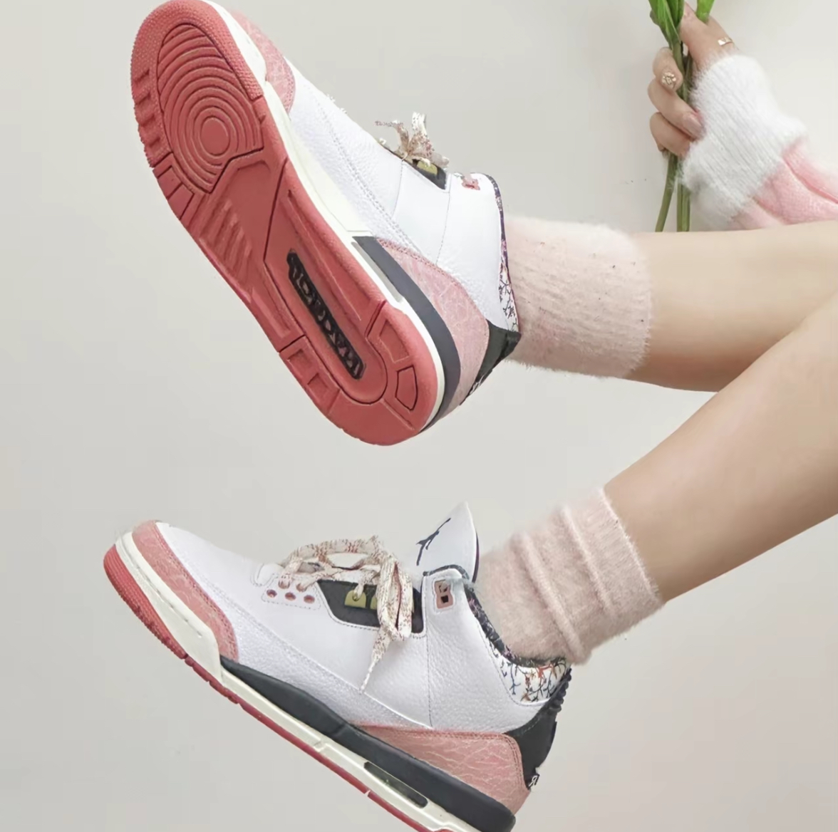 Giay Nike Air Jordan 3 GS 'Red Stardust' 441140-100