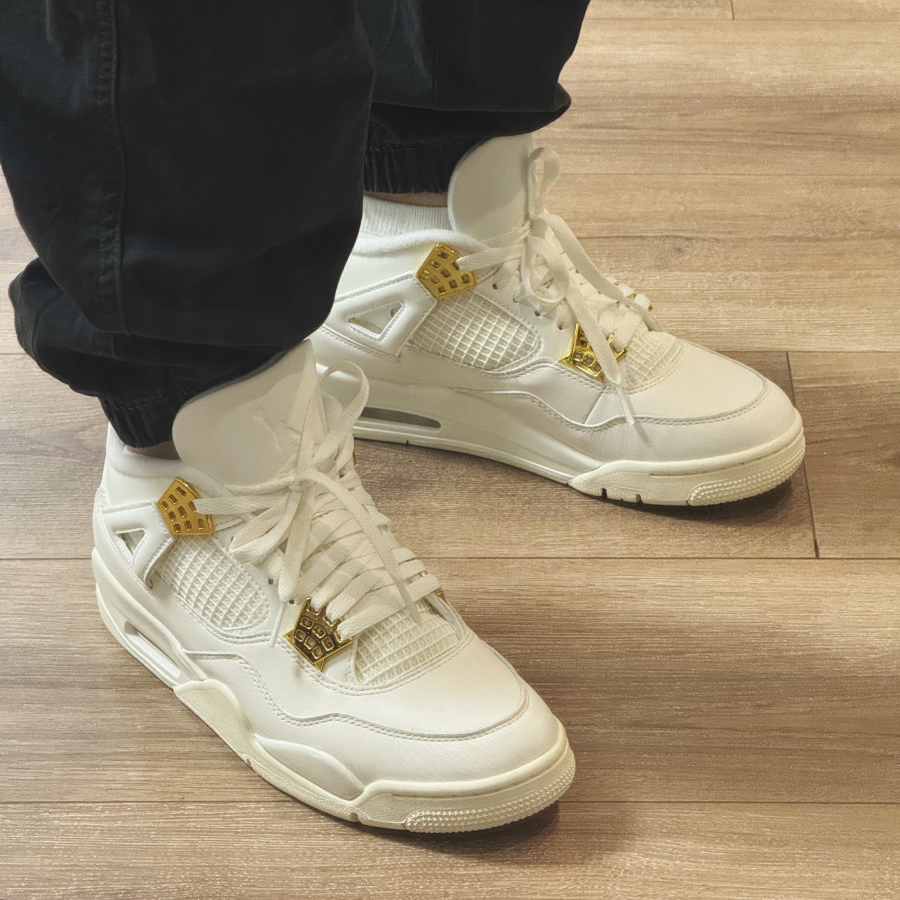 Giay Nike Air Jordan 4 'Sail Metallic Gold' AQ9129-170