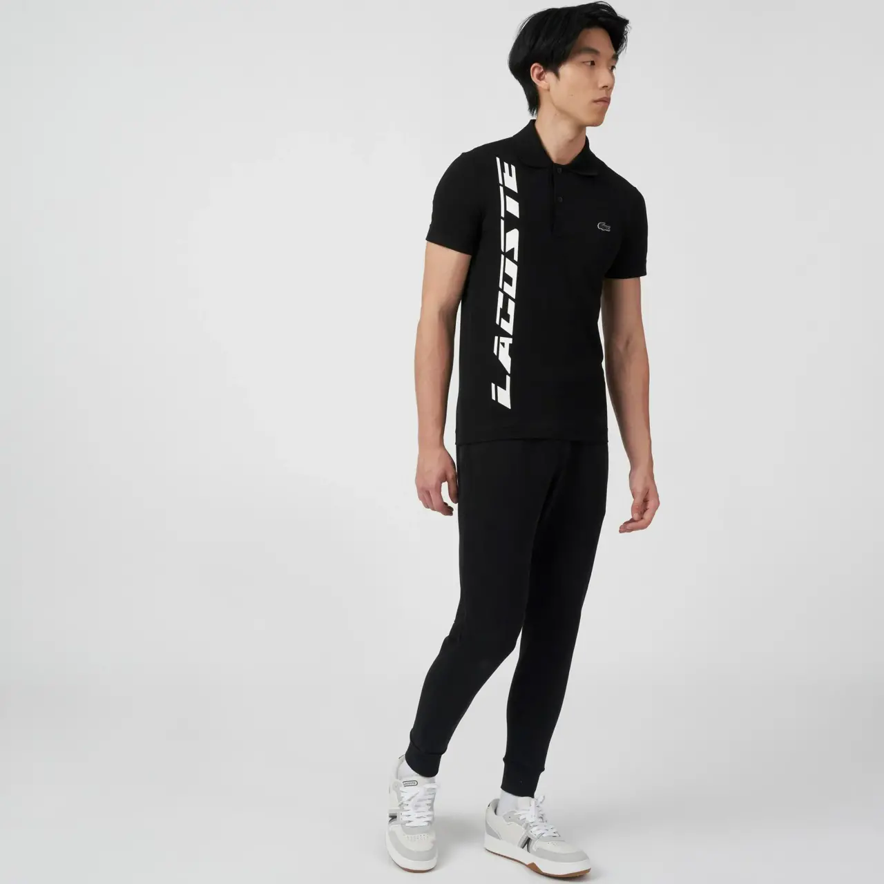 Ao Lacoste Regular Fit Branded Pique 'Black' PH9643-031