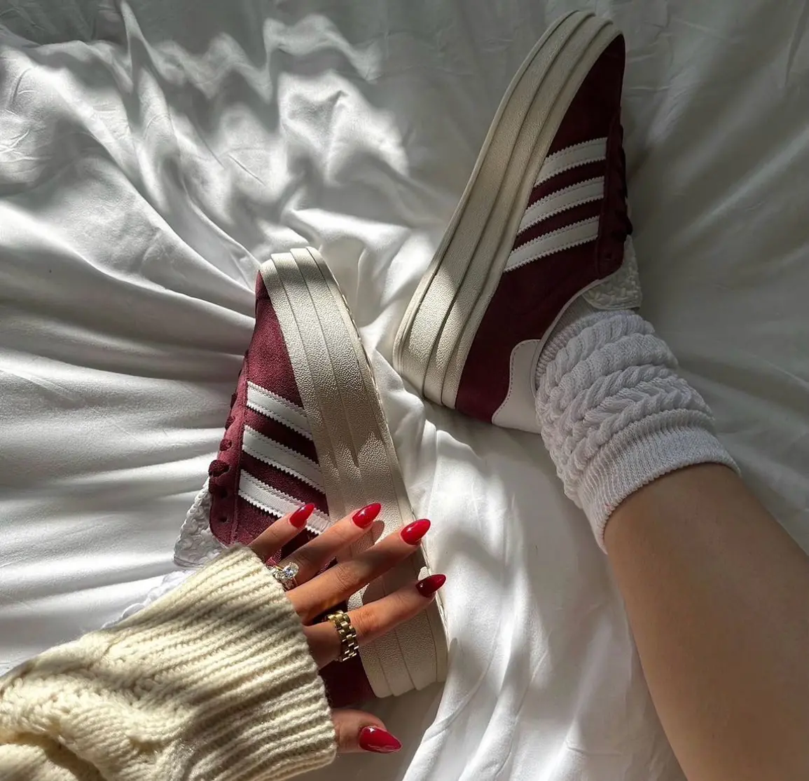 Giay Adidas Gazelle Bold 'Shadow Red' HQ6892
