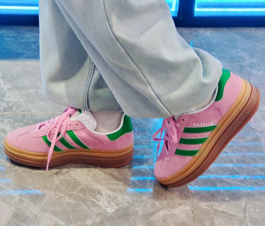 Giay Adidas Wmns Gazelle Bold 'True Pink Green' IE0420