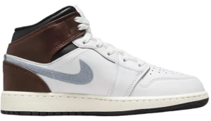 Giay Nike Air Jordan 1 Mid SE GS 'Brown Blue Grey' FQ8162-142