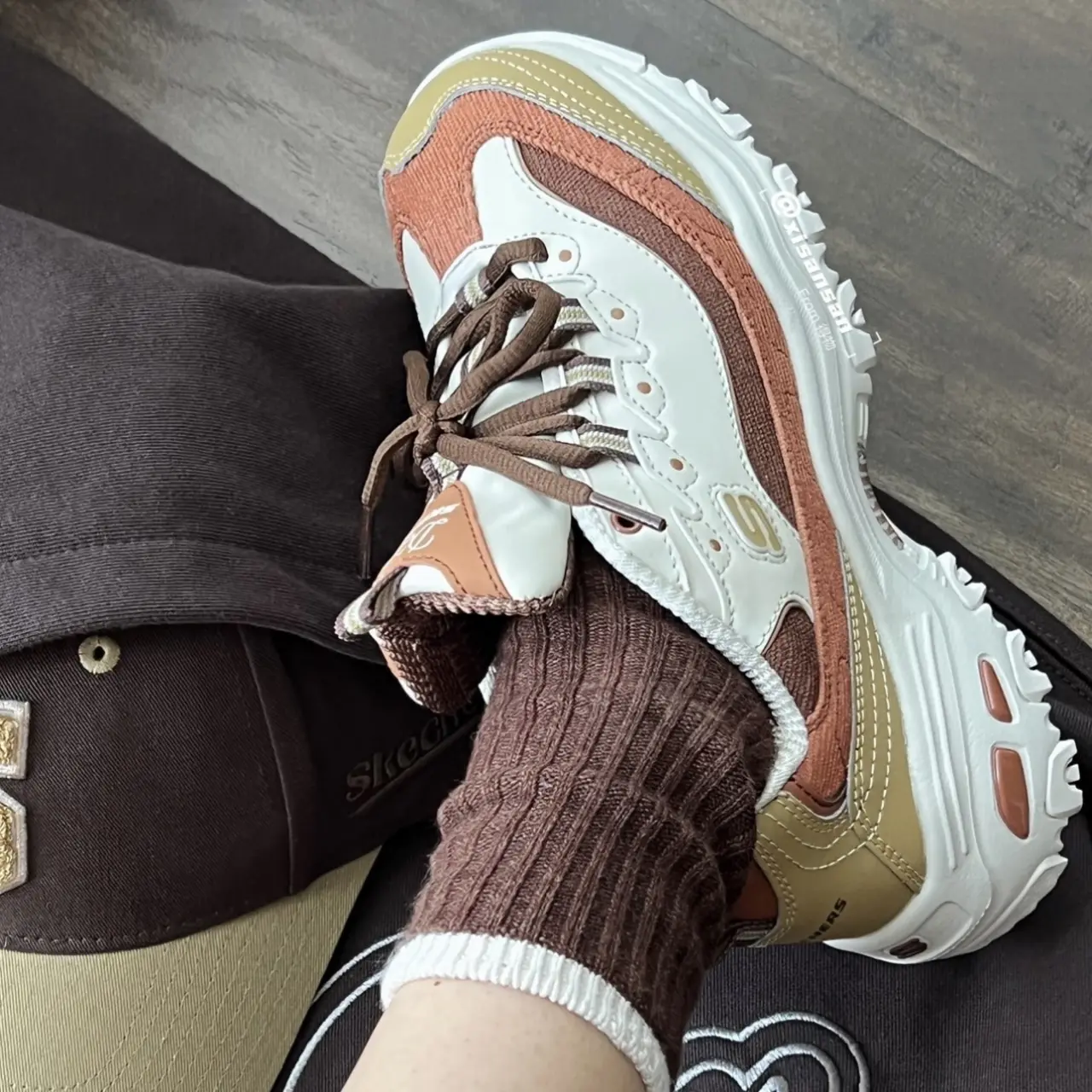 Giay Skechers D'Lites 1.0 'Cream Brown' 149906‑TPNT