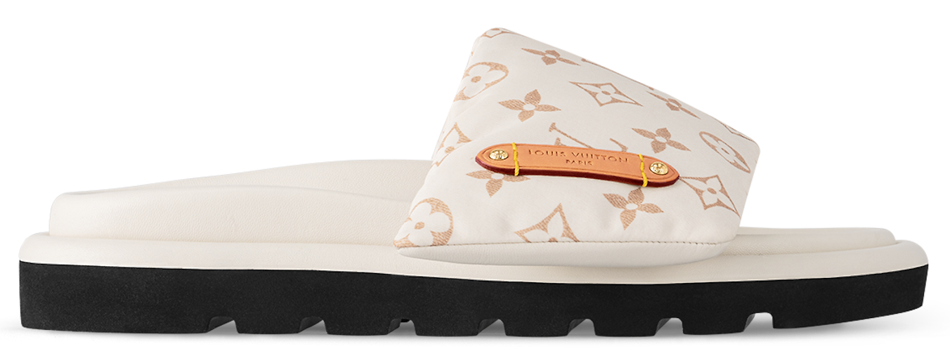 Dep Louis Vuitton Pool Pillow Flat Comfort Mules 'Beige' 1ACJZA