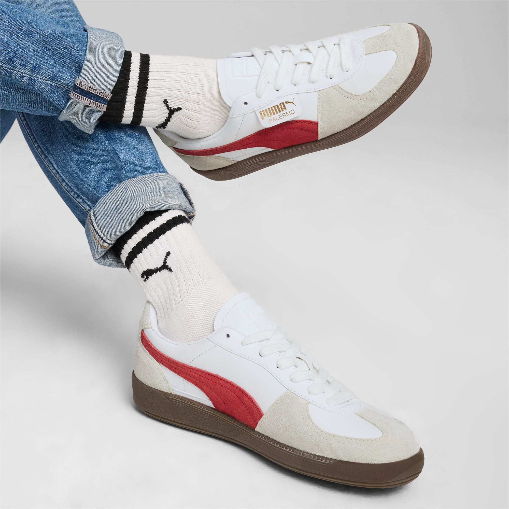 Giay Puma Palermo Leather 'White Club Red' 396464-05