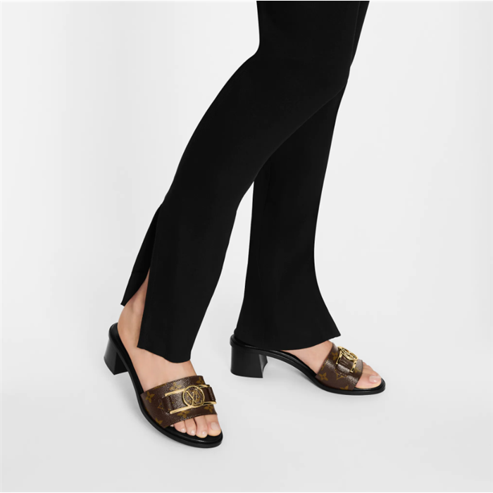 Dep Louis Vuitton Lock It Flat Mules 'Brown' 1A64MN