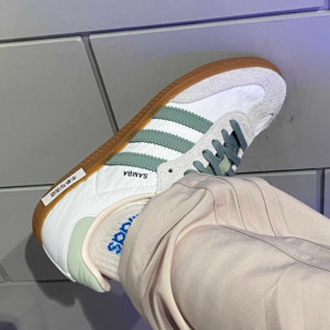 Giay Adidas Samba OG 'White Silver Green' ID0492