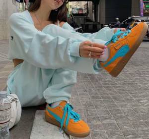 Giay Puma Palermo 'Dark Cheddar Bright Aqua' 396463-13