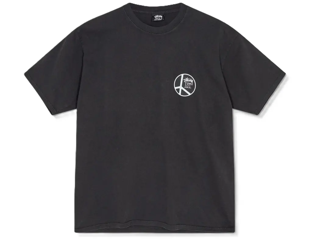 Ao Stussy Peace Dot Pigment Dyed Tee 'Black'