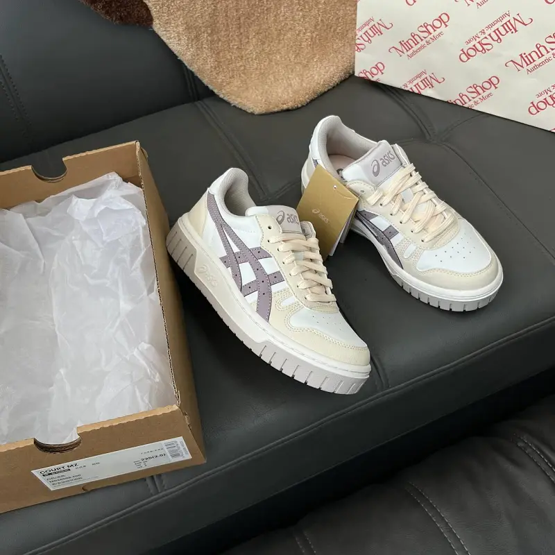 Giay Asics Court Mz 'Beige Grey' 1203A508-100