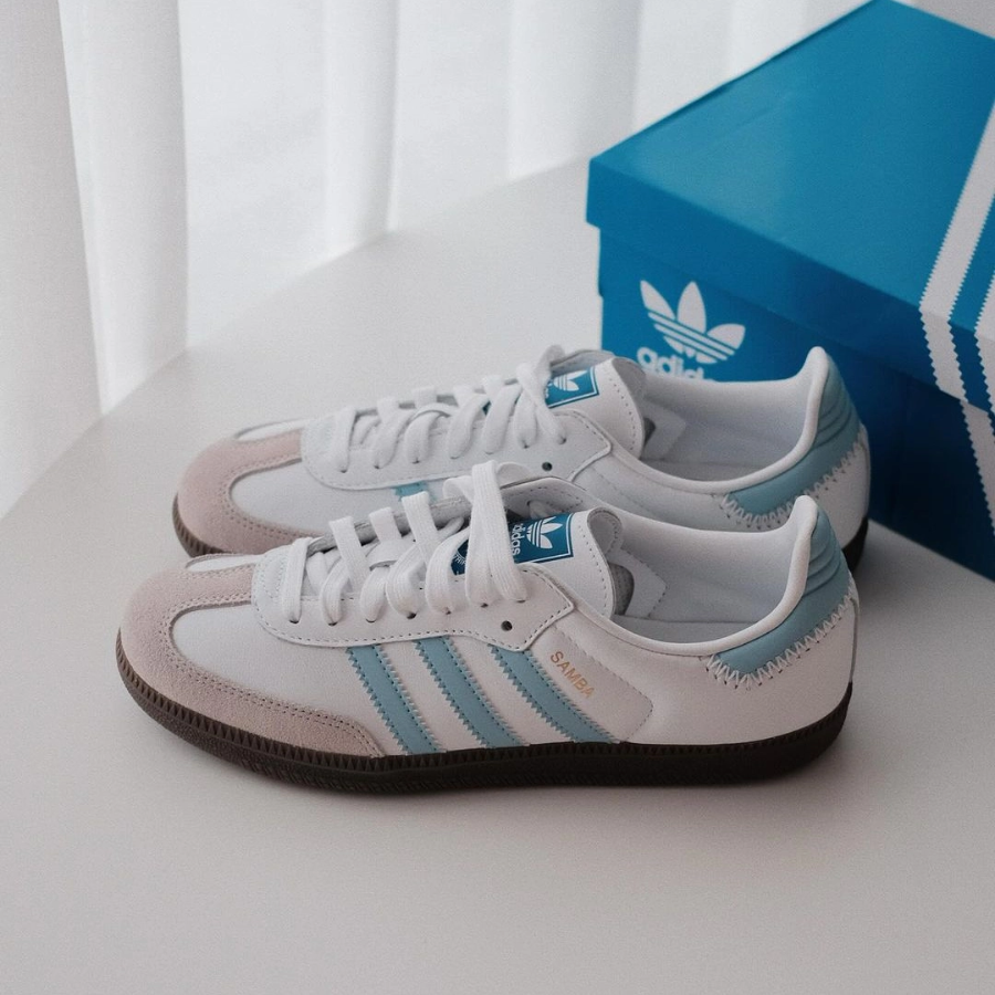 Giay Adidas Samba OG J 'White Clear Sky' JI2009