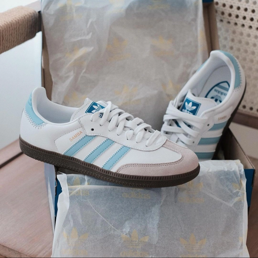 Giay Adidas Samba OG J 'White Clear Sky' JI2009