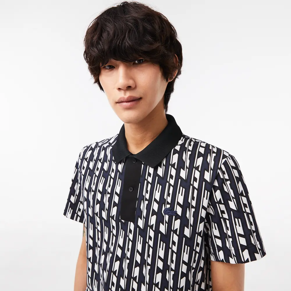 Ao Lacoste Two Tone Printed Movement Polo 'Blue White' PH5655-51-ANY