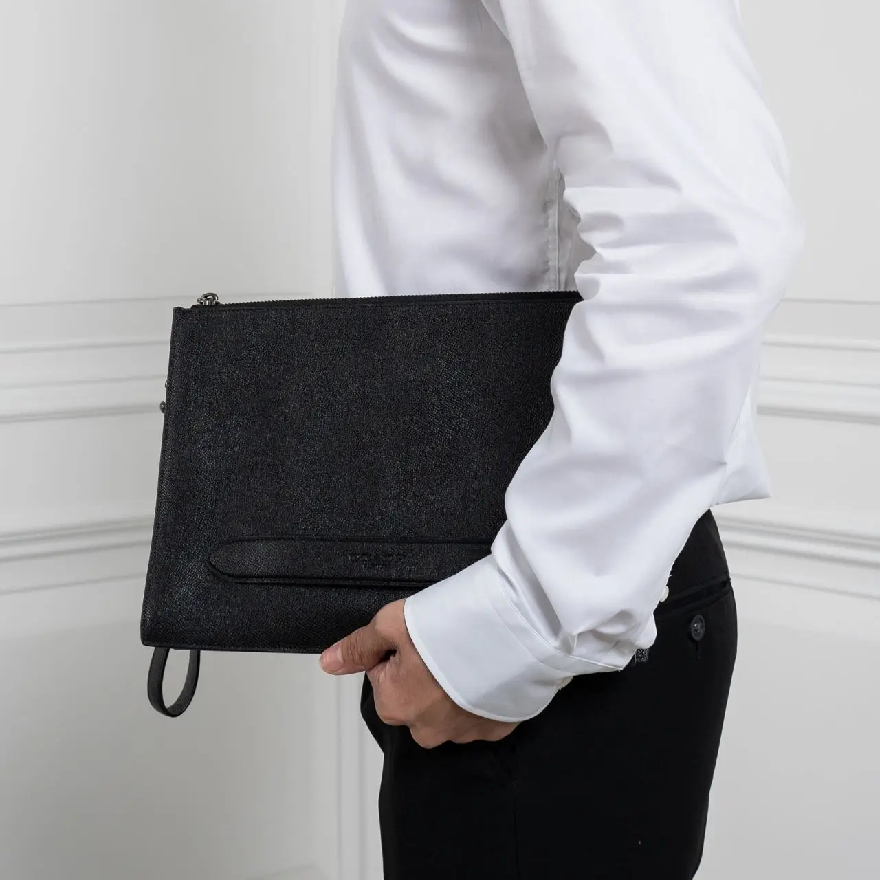 Tui Coach Leather Clutch Bag Crossgrain 'Black' 68154-QBBK