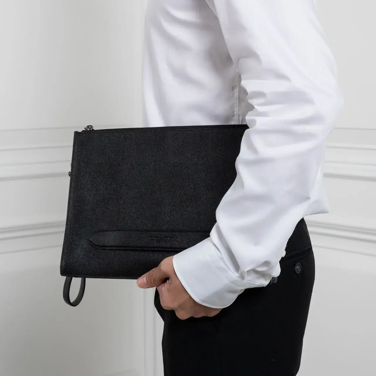 Tui Coach Leather Clutch Bag Crossgrain 'Black' 68154-QBBK