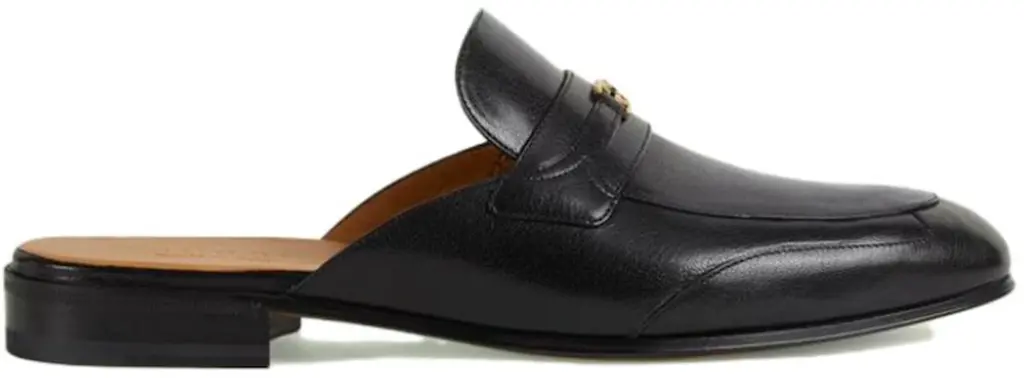 Giay Gucci Black Leather With Gold Logo 'Black' 692251-D3V00-1000