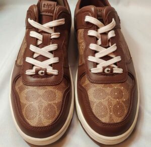 Giay Coach Sneaker In Signature Canvas ' Saddle' CI313-SAD