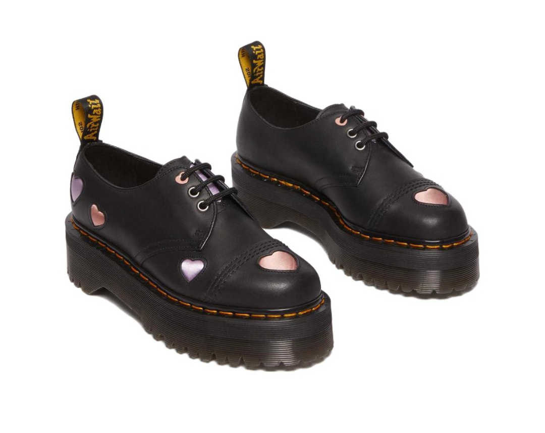 Giay Dr.Martens 1461 Leather Heart Platform 'Black' 30604001