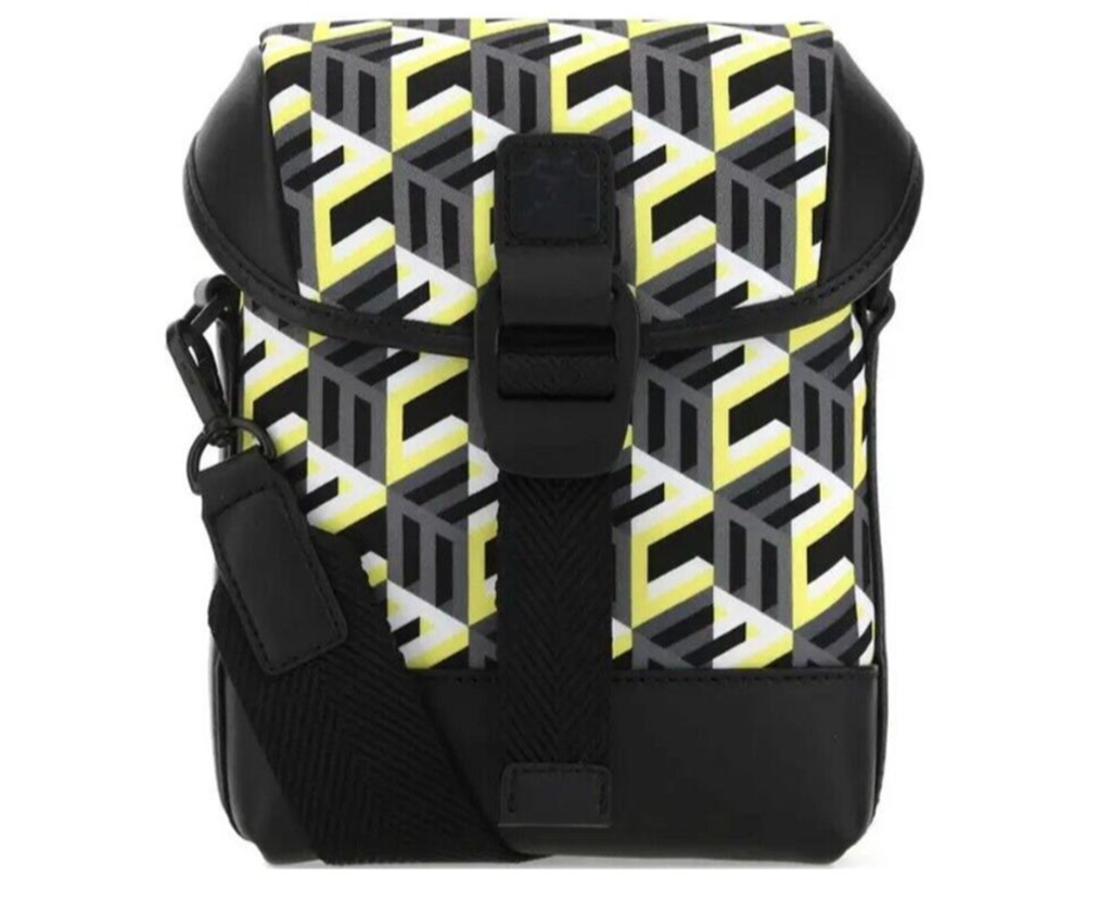 Tui MCM Cubic Logo Small Crossbody 'Black Yellow' MMRCSCK01YW001