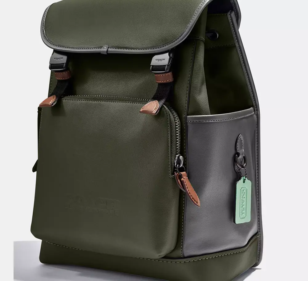 Balo Coach League Flap In Colorblock 'Green' C2662-JISMN