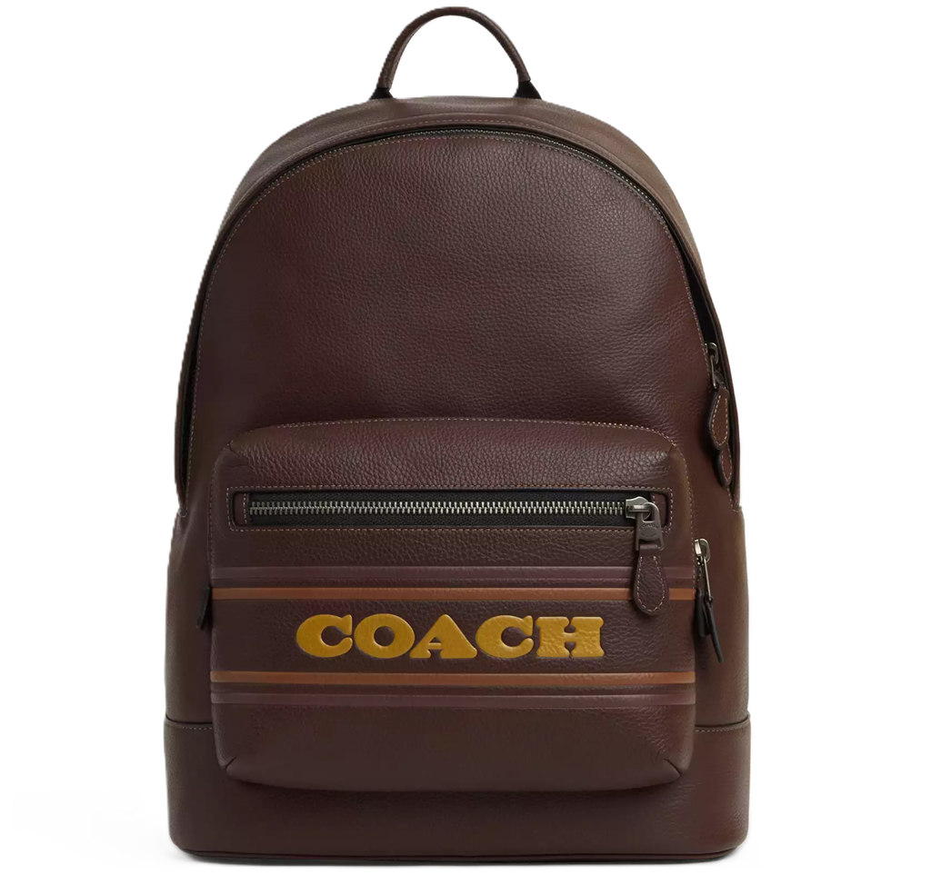 Balo Coach West Backpack With Stripe 'Gunmetal' CG995-QBMAA