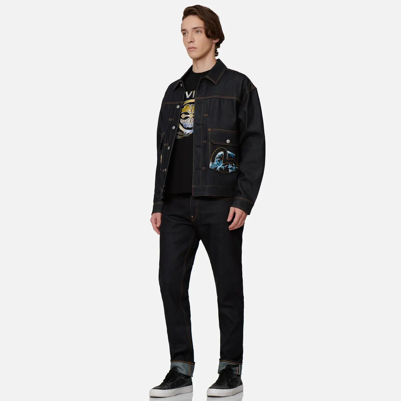 Ao Evisu Allover Godhead 'Black Blue' 2EAHTM2DJ703LFCT