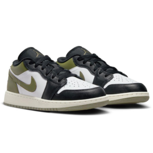 Giay Nike Air Jordan 1 Low GS 'Black Medium Olive' 553560-092