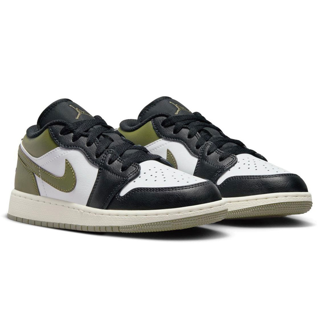 Giay Nike Air Jordan 1 Low GS 'Black Medium Olive' 553560-092
