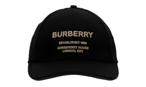 Mu Burberry Letter Printed Duckbill Cap 'Black' 80576251