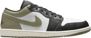 Giay Nike Air Jordan 1 Low 'Black Toe Medium Olive' 553558-092