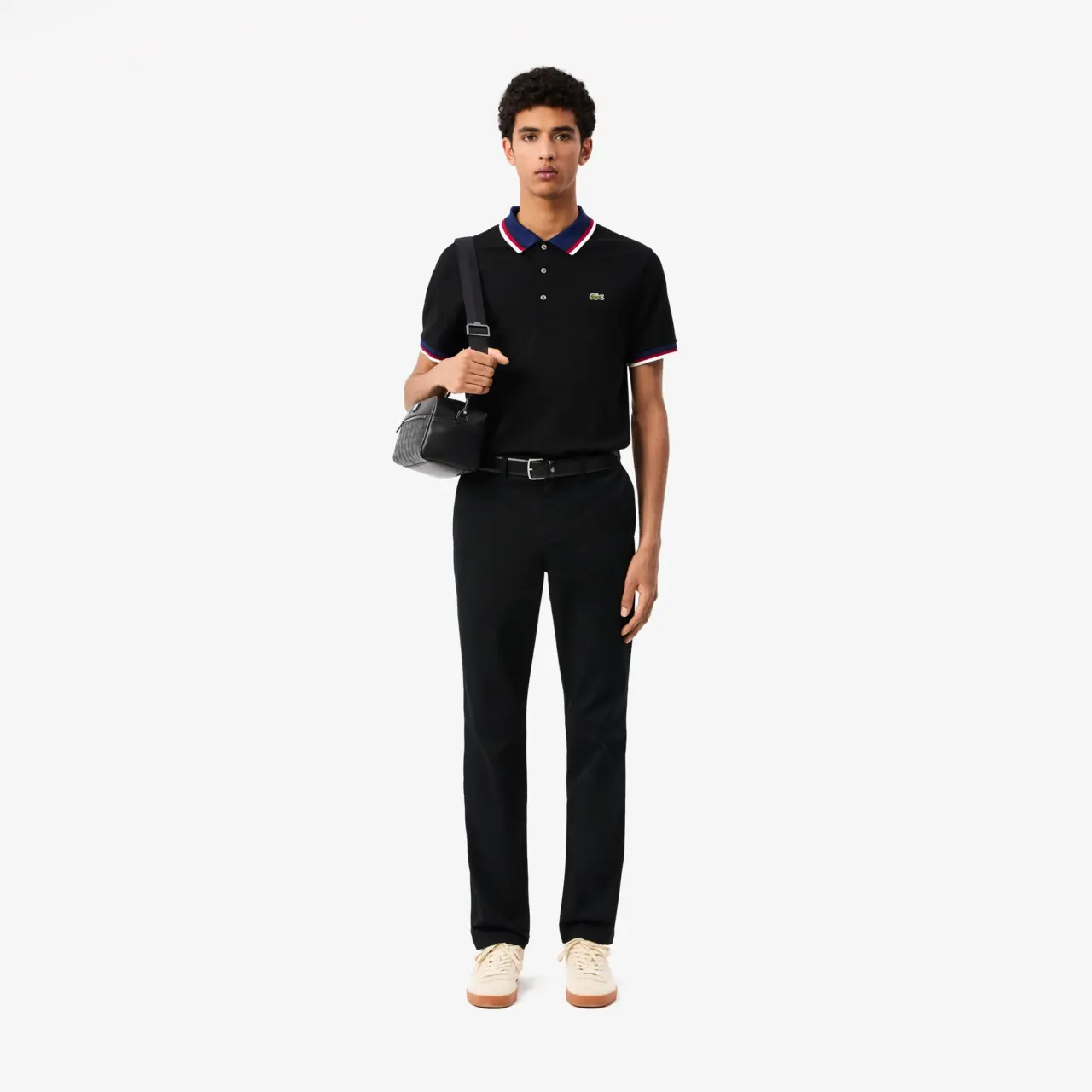 Ao Lacoste Regular Fit Stretch Mini Pique 'Black' PH3461-51-031