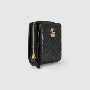Vi Gucci GG Marmont Mini Zip Wallet 'Black' 813370-DTDHD-1000