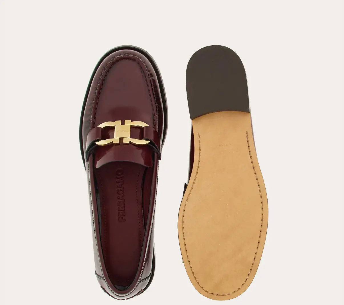 Giay Salvatore Ferragamo Moccasin Gancini Ornament 'Burgundy' 01H443-769633