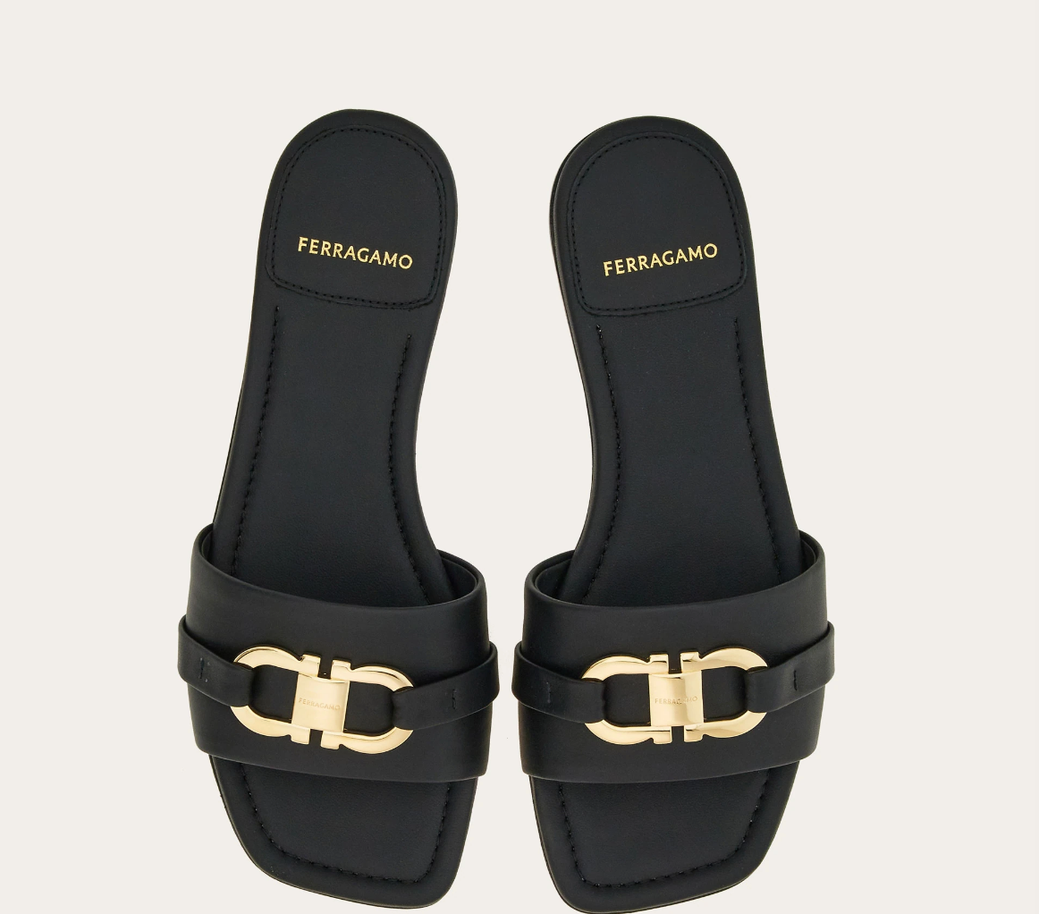 Dep Salvatore Ferragamo Flat Slide 'Black' 01G997-769636